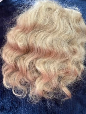 Wendy Feidt Mohair Doll Wig Antique Doll Wig 14 IN Signed Artist Wig Blonde - Image 1 of 4