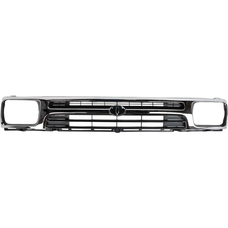 Grille For 92-95 Toyota Pickup Chrome Shell w/ Black Insert Plastic - Image 1 of 4