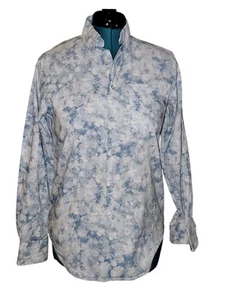 Naked And Famous 100% Cotton Shirt Small Canada Blue Tie Dye Print Unisex - Picture 1 of 7