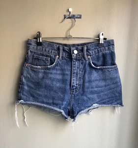 AllSaints Women Blue Cut Off Denim Shorts Size: 24 - Picture 1 of 13