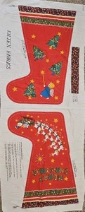 Vintage Valtex Stoffe Cut & Sew Panel 70er/80er Jahre Weihnachtsstrumpf  - Bild 1 von 8