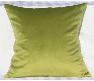 TangDepot Solid Velvet Throw Pillow Cover (24"x24", Grass Green) - Picture 1 of 5