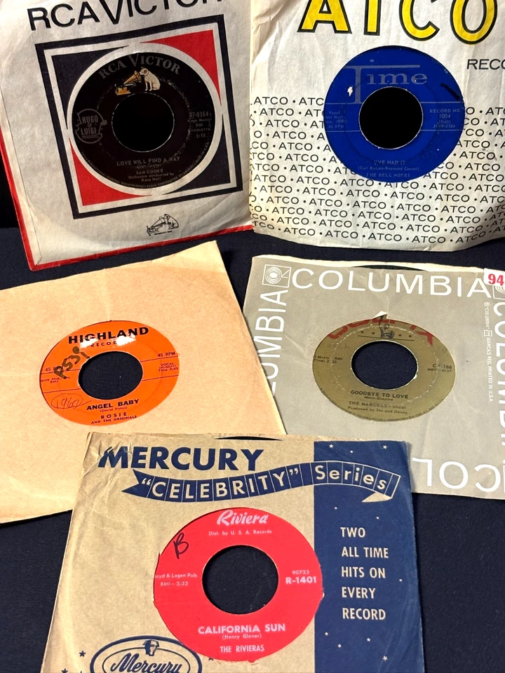  VINTAGE Lot Of 5 - 45 RPM RECORDS LOT Soul/R&B 1960's Doo Wop  - Image 1 of 4