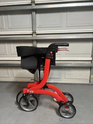 Drive Medical  GW974RD-T Rollator Walker Seat, Storage Bag & 8” Wheels - Red - Image 1 of 4