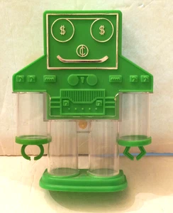 VINTAGE ROBOTER MÜNZSORTIERER KUNSTSTOFF BANK HERGESTELLT IN HONGKONG GEBRAUCHT KOMPLETT - Bild 1 von 3