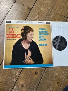 PUCCINI LP LA BOHEME TEBALDI SERAFIN DECCA W/B SXL 2248 EX CON - Picture 1 of 6