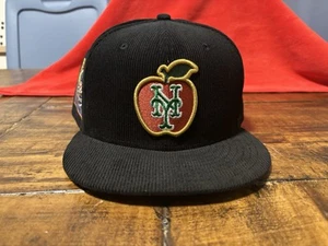 Myfitteds New York Mets Big Apple Black Corduroy New Era Fitted 7 3/4 Green UV - Picture 1 of 23