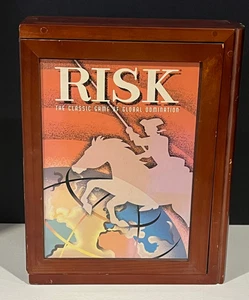 RISK 2005 Vintage Games Collection Bookshelf Board Game Complete Wooden Box - Picture 1 of 6