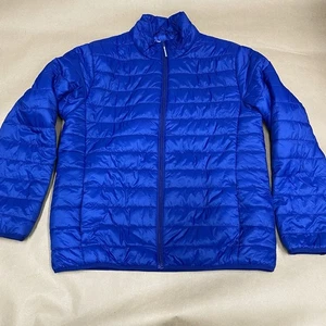 Goodfellow L LARGE blaue leichte gefütterte Jacke durchgehender Reißverschluss vorne Kragen Herren - Bild 1 von 9