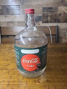 Vintage, 1 Gallon Coca-Cola Coke Syrup Glass Jug Bottle,  With Cap, 1960’s 