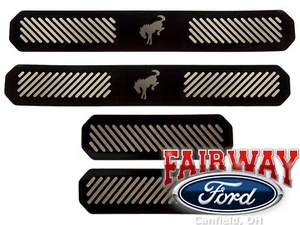 21 thru 24 Bronco OEM Ford Black Platinum Stainless Door Sill Plate Set 4-Door - Picture 1 of 6