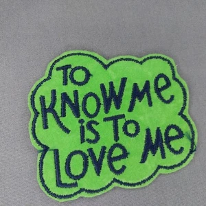 Parche To Know Me Is To Love Me Verde Azul Terciopelo Nube Burbuja 3x3.5" - Imagen 1 de 2