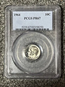 1964 Roosevelt Dime Proof PCGS PR67 - Picture 1 of 2