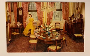 Postal de colección Wheatland Lancaster PA Pennsylvania mujer comedor formal RPPC - Imagen 1 de 2