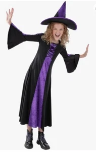 Smiffys Child Bewitched Costume with Dress & Hat Girls Halloween Outfit Age 7-9 - Picture 1 of 3