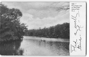 Botes de remos en DEAL LAKE, ASBURY PARK, NUEVA JERSEY - 1906 UDB Postal - Imagen 1 de 2