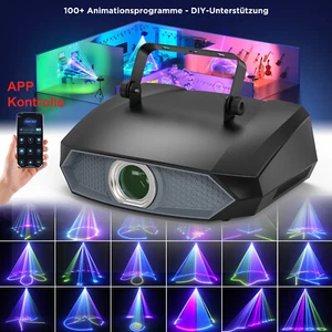 APP DIY Muster 3D Animierte RGB Laser Projektor Bühnenlicht 100W DMX DJ Party - Bild 1 von 21