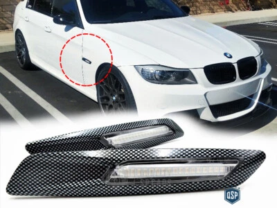 2 FRECCE Laterali FULL LED Carbon CANBUS per Bmw Serie 3 E90 E91 E92 E93 Tuning - Immagine 1 di 4