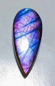 19 Kt 5X13X30 mm Natürlicher Lila Feuer Labradorit Birne Cabochon Edelstein QH-294 - Bild 1 von 6