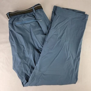 NWT Noukow Men's Belted Cargo Pants Blue Size 4XL UPF 50+ Hiking Fishing Pockets - Picture 1 of 12