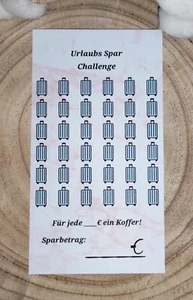 Urlaubs Spar Challenge passend für A6 Budget Planer Sparchallenge Budgetplaner - Bild 1 von 1