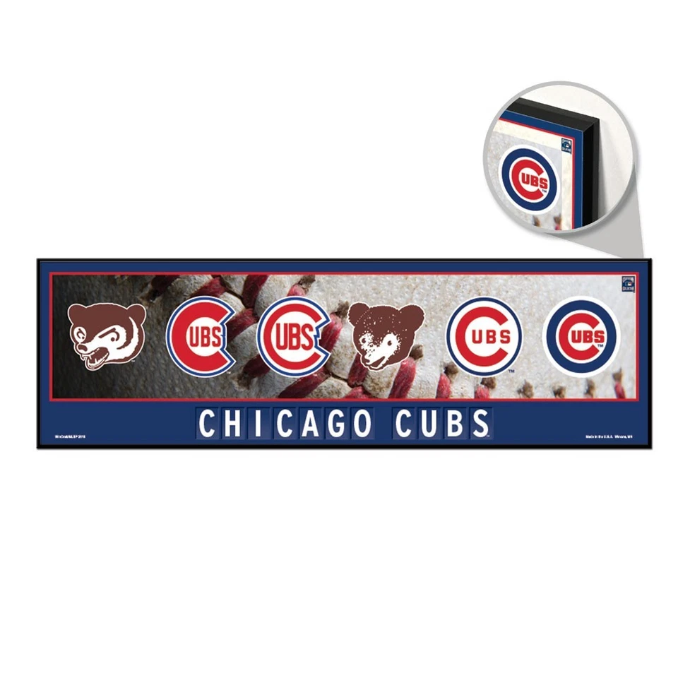 CHICAGO CUBS RETRO LOGO'S COOPERSTOWN COLLECTION WOOD SIGN 9"x30" NEW WINCRAFT - Image 1 of 1