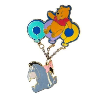 Disney Pin Trading 2004 Pooh & Eeyore Balloons Dangle Charm Collectible - Image 1 of 4