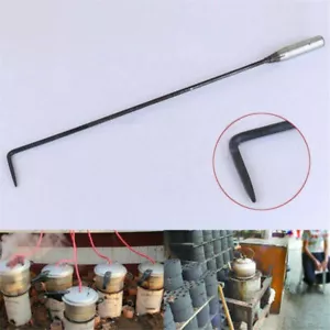 43cm Long Steel Fire Poker Open Hook Pit Fireside Fireplace Coal Stove Tool - Picture 1 of 7