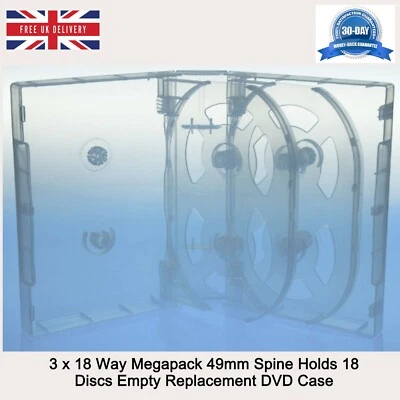 3 x 18 Way Clear Megapack DVD 49mm [18 Discs] New Empty Replacement Scanavo Case - Image 1 of 4