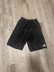Adidas Swim Trunks Boys Small Black Lined Bathing Suit Drawstring Swimming Beach - Picture 1 of 3