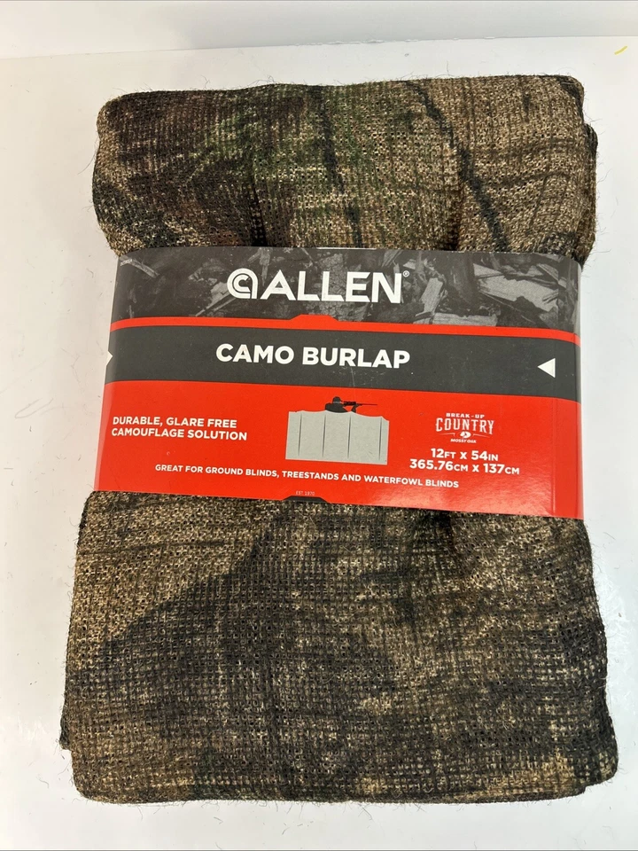 Allen 54in x 12ft Burlap Camo Blind Great ForTree stands Blinds Waterfowl Blinds - Image 1 of 4