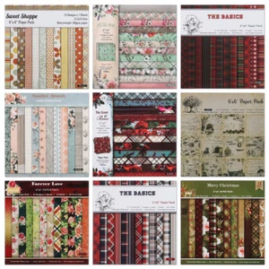 Almohadilla de papel estampada de flores de Navidad de 6" libro de recortes papel de tarjeta de diario - Imagen 1 de 58