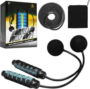 Cordless Jump Rope Weighted Adjustable Ropeless Skipping Rope for Training - Picture 1 of 8