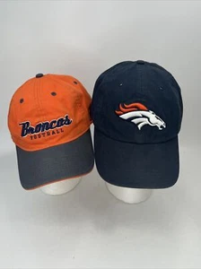 NFL Denver Broncos adjustable baseball caps lot of 2 blue/orange Reebok/47 - Picture 1 of 15