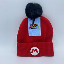 Nintendo Super Mario Bros Official Bobble Hat Beanie One Size Red Unisex Costume