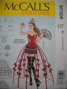 Corset Hoop Skirt Shorts Crown  Misses size 6-14 McCalls 7306 Sewing Pattern *