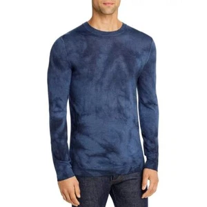 Theory Lyos CR Premier Tie-Dye Blue Merino Wool Sweater Medium - Picture 1 of 6