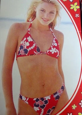 Conjunto de bikini floral de hibisco BILLABONG vintage nuevo con etiquetas - talla 14 - Foto 1 de 4