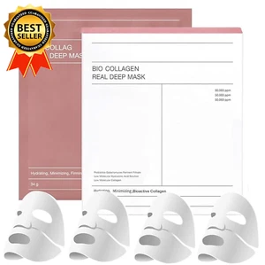 Bio-Collagen Real Deep Mask 34g x 4 pack - Hydrate & Tighten Skin, Reduce Pores - Picture 1 of 7