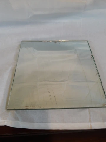 1907 TYLER & HIPPACH Antique Silver plate glass mirror 12x12X1/4" ORIGINAL COND Cover