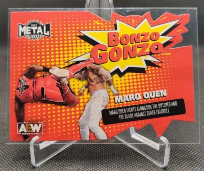 2022 UD SKYBOX METAL UNIVERSE AEW BONZO GONZO BG9 MARQ QUEN wrestling card - Image 1 of 2