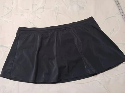 JACLYN SMITH*Falda Negra Parte Inferior de Natación*Talla 26W*Cintura Elástica*Elástica*Braguita Debajo Foto 1 de 4