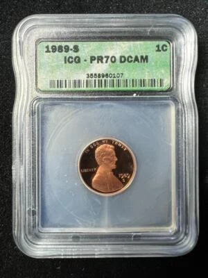 1989 S LINCOLN CENT PROOF 1C PR70 DCAM PF70 UCAM ICG PERFECT! SKU 3287 - Image 1 of 2