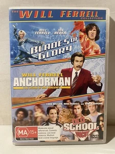 Blades of Glory/Anchorman/Old School DVD Will Ferrell Collection PAL Region 4 - Picture 1 of 6