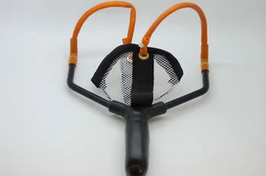 Grande Catapulte en Métal Noir, Lance-pierre, Pêche à la carpe, Bouillette 105gr - Photo 1/3