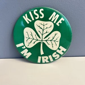 Jumbo 6" "Kiss Me I'm Irish" St. Patrick's Day Pin Button - Bild 1 von 4