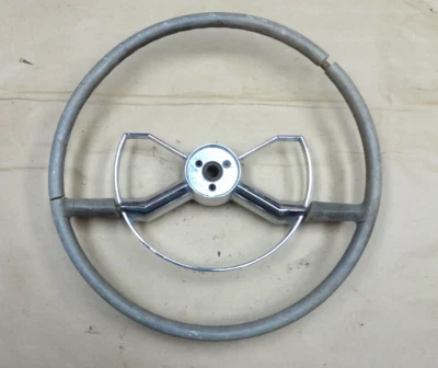 1950 1951 1952 Chevy STEERING WHEEL w/ HORN RING Original Chevrolet Accessory - Image 1 of 4