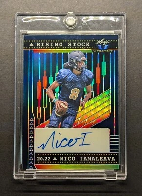NICO IAMALEAVA Rookie Auto 2022 Leaf Valiant Rising Stock Black Prizm RC SP /20 - Image 1 of 4