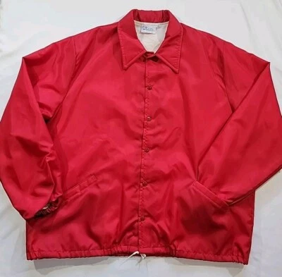 Vintage Gem Sportswear Nylon Coach’s Jacket Made in USA Red Size XXL Piqua Band - Image 1 of 4