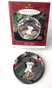 Caja de adornos de béisbol Jackie Robinson 1997 sello de Navidad de colección - Imagen 1 de 3